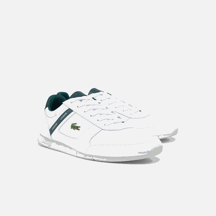 Lacoste Menerva Sport Textile and Leather Sneakers 646T1700 White & Dark Green 1R5 Men