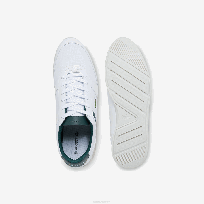Lacoste Menerva Sport Textile and Leather Sneakers 646T1700 White & Dark Green 1R5 Men