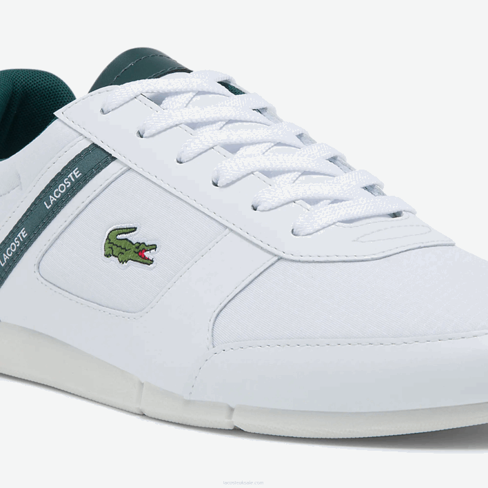Lacoste Menerva Sport Textile and Leather Sneakers 646T1700 White & Dark Green 1R5 Men