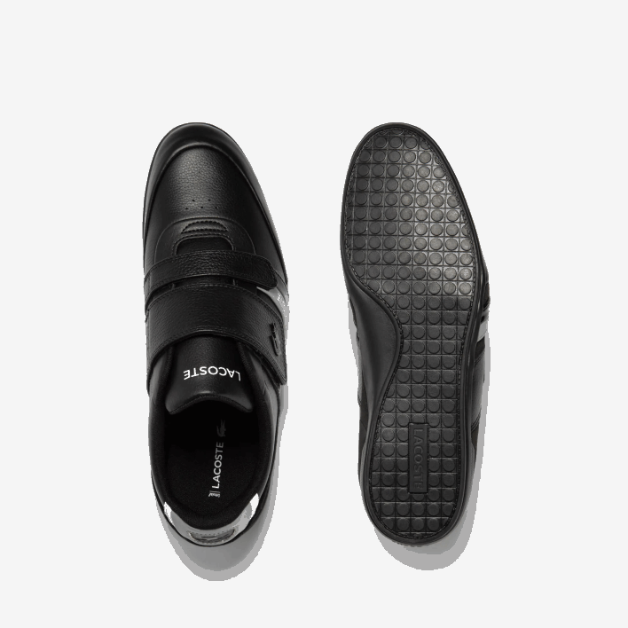 Lacoste Misano Strap Leather Sneakers 646T1726 Black & Light Grey 2A2 Men