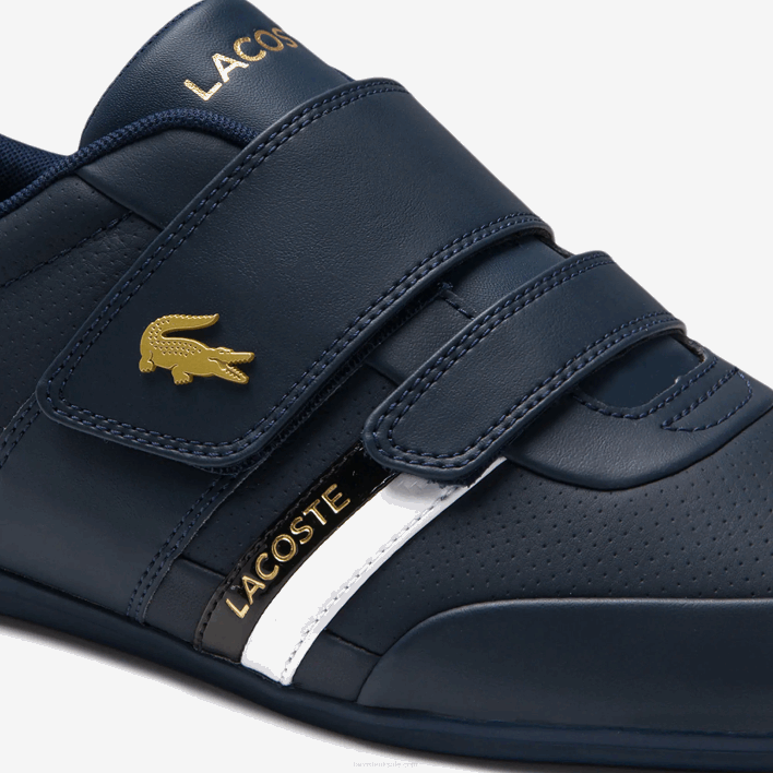 Lacoste Misano Strap Leather and Synthetic Sneakers 646T1879 Navy NB0 Men