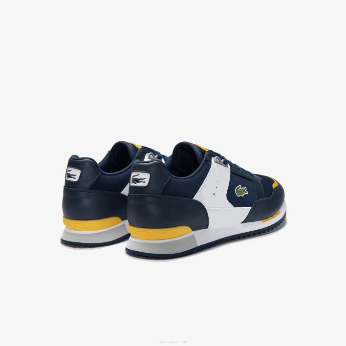 Lacoste Partner Piste Synthetic and Textile Sneakers 646T1721 Navy Yellow 2M3 Men