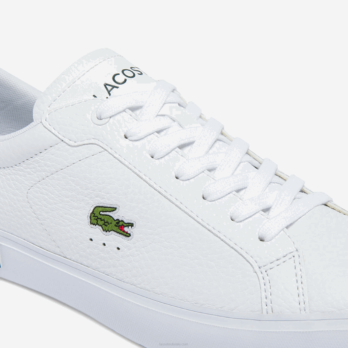 Lacoste Powercourt Leather Sneakers 646T1806 White & Dark Green 1R5 Men