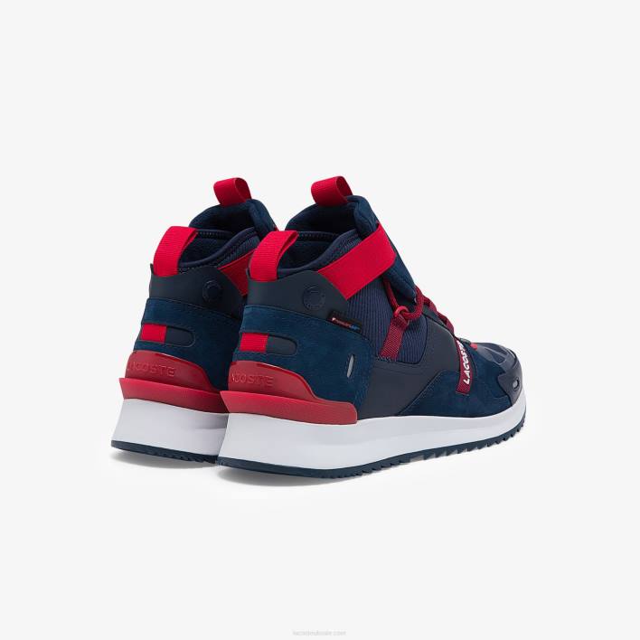 Lacoste Run Breaker Textile and Leather Sneakers 646T1837 Navy Blue & Rouge 144 Men