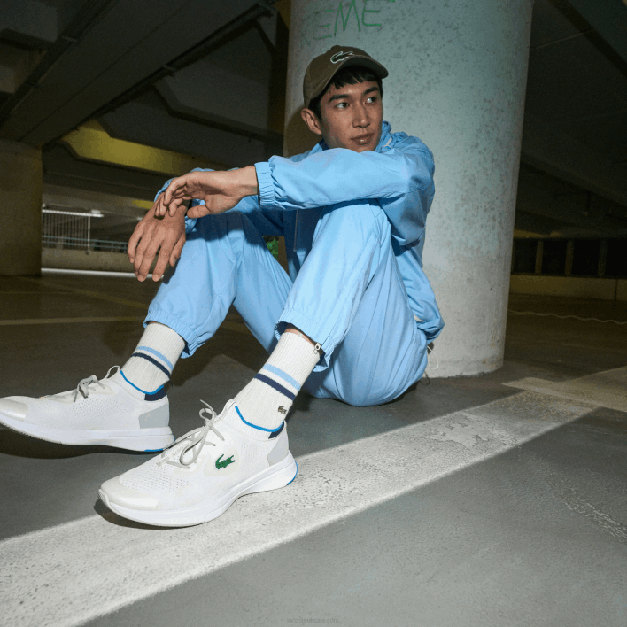 Lacoste Run Spin Knit Textile Sneakers 646T1863 White/Blue 080 Men