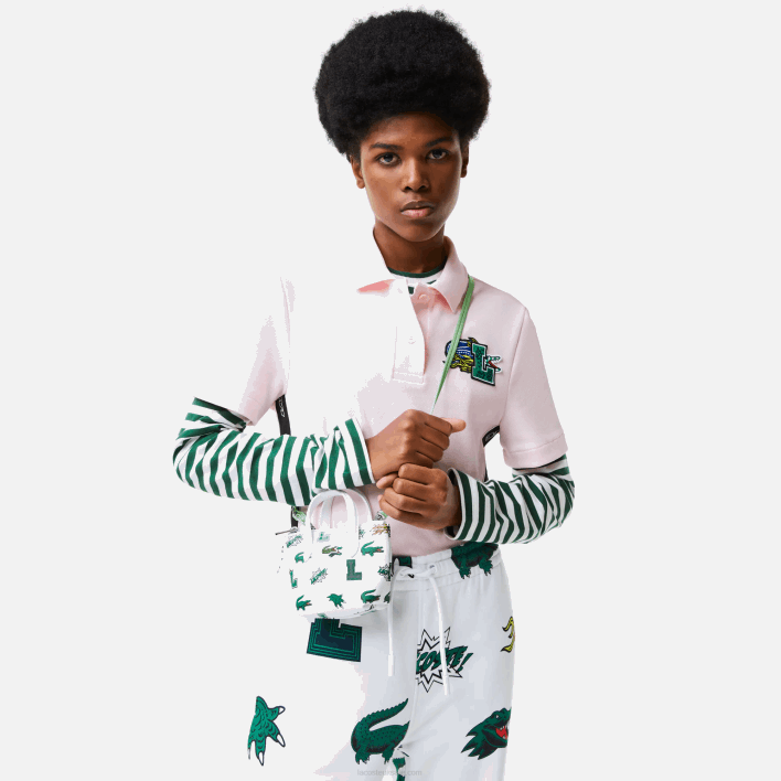 Lacoste Comic Print Nano Bag 646T2883 Blanc Croc Allover L05 Women