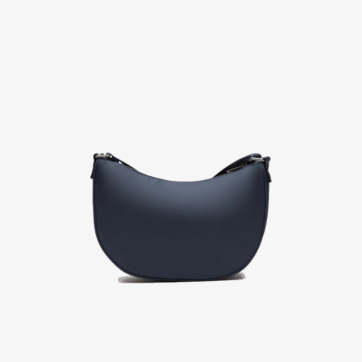 Lacoste Contrast Branding Halfmoon Bag 646T2796 Bleu Nuit Blanc M05 Women