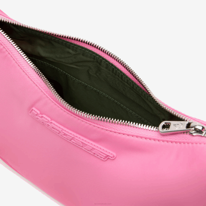 Lacoste Contrast Branding Halfmoon Bag 646T2797 Wild Rose Corrida M00 Women