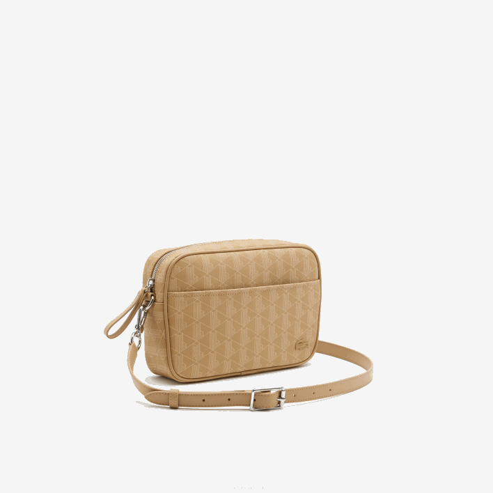 Lacoste Monogram Zip Crossover Bag 646T2857 Viennois Beige L01 Women