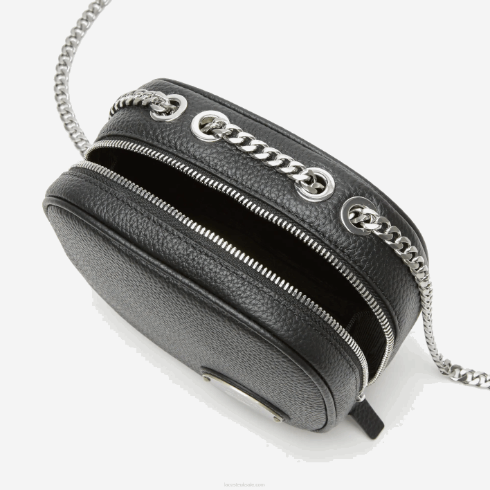 Lacoste Small Grained Leather Crossover Bag 646T2853 Black 000 Women