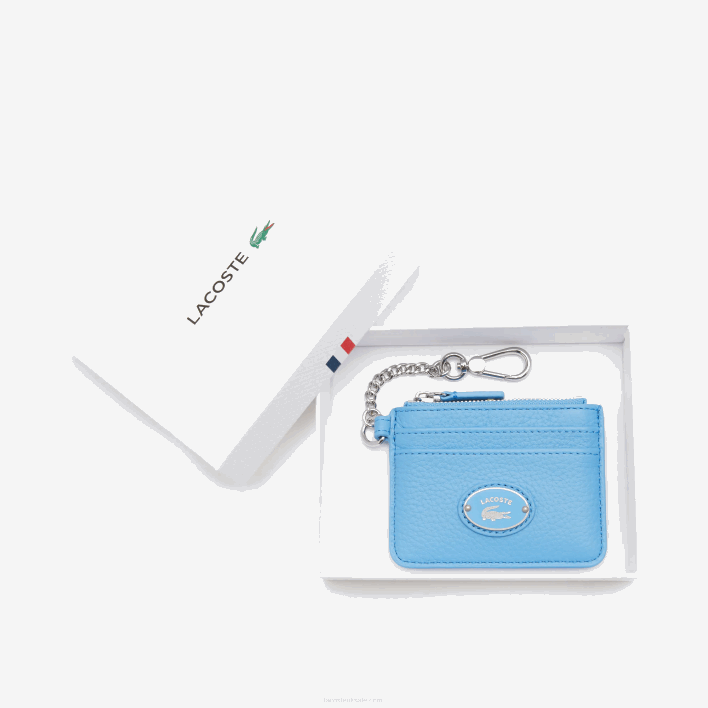 Lacoste Snap Hook Grained Leather Card Holder 646T2811 Argentine 213 Women