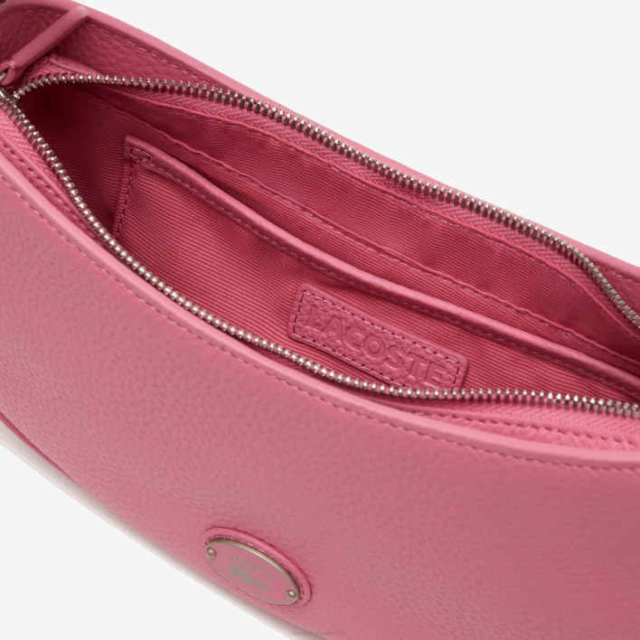 Lacoste Top Grain Leather Halfmoon Bag 646T2792 Reseda L39 Women