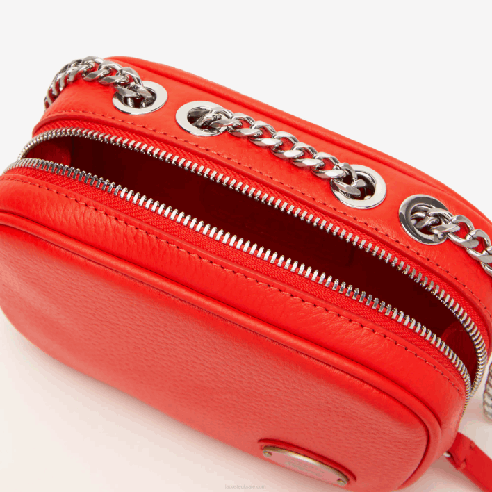 Lacoste Top Grain Leather Square Shoulder Bag 646T2789 Corrida L41 Women