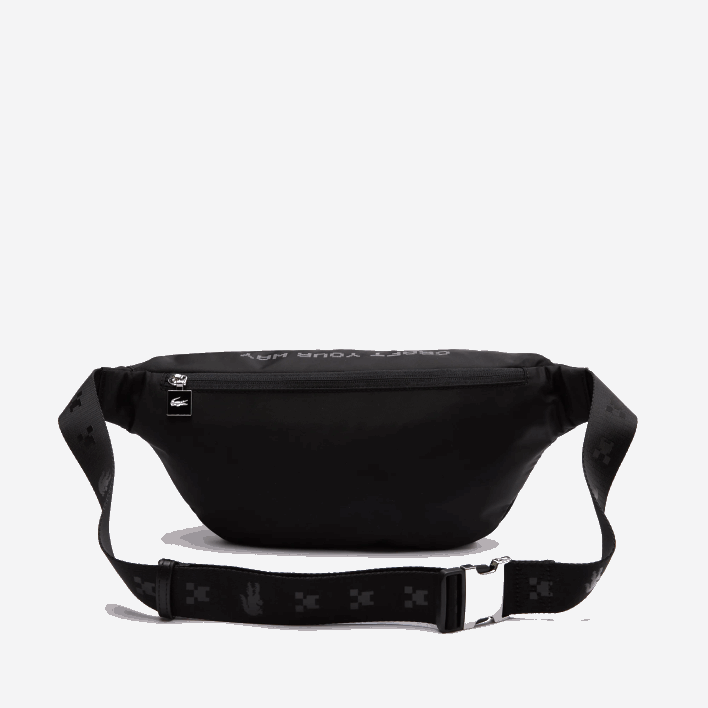 Lacoste x Minecraft Zippered Lightweight Nylon Waist Bag 646T2849 Minecraft Noir Blanc K00 Women