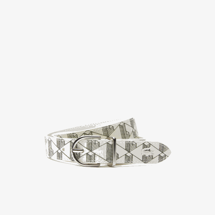 Lacoste Monogram Canvas Tongue Buckle 646T2882 Farine Sinople F89 Women