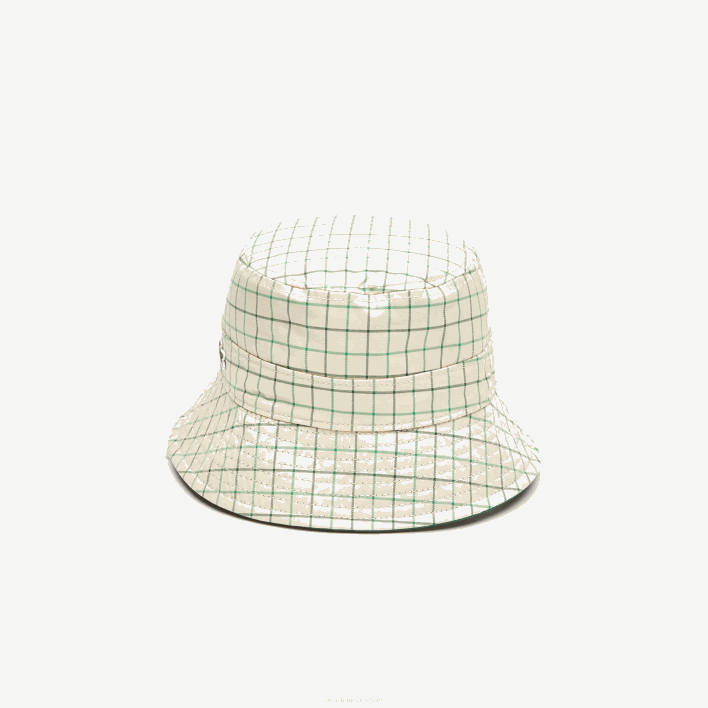 Lacoste Heritage Reversible Solid Or Check Bucket 646T2929 Beige Green EPP Women