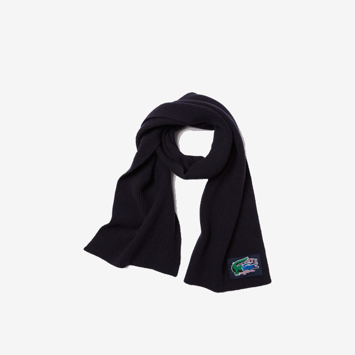 Lacoste Ribbed Wool Beanie And Scarf Gift Set 646T1691 Navy Blue 166 Women