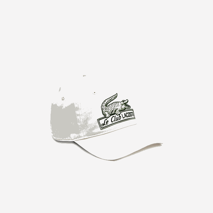 Lacoste Vintage Croc Print Cap 646T2897 White 70V Women