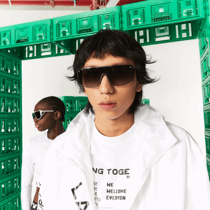 Metal Shield Lacoste x Minecraft Sunglasses 646T2260 Black/Blue 002 Women