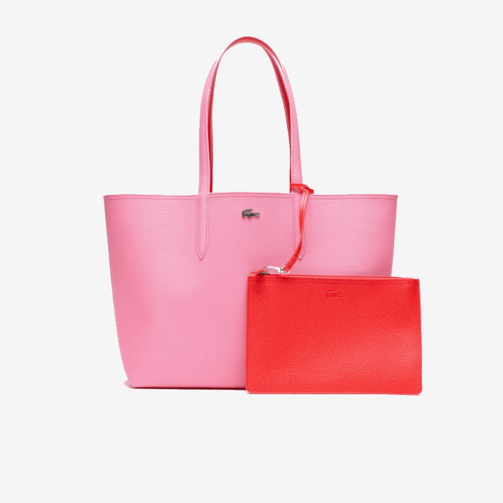 Lacoste Anna Reversible Bicolor Tote Bag 646T2779 Reseda Corrida L45 Women