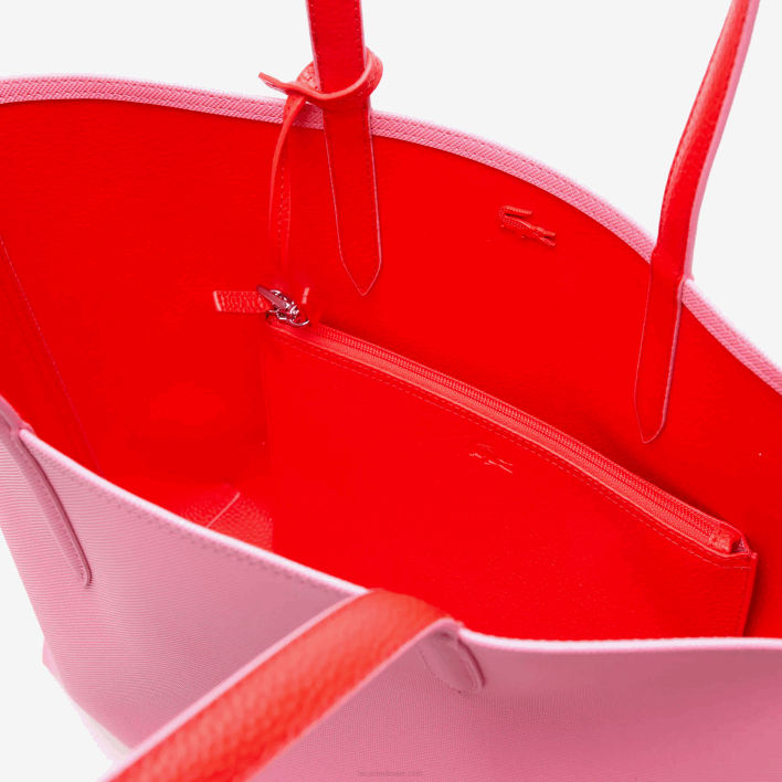 Lacoste Anna Reversible Bicolor Tote Bag 646T2779 Reseda Corrida L45 Women