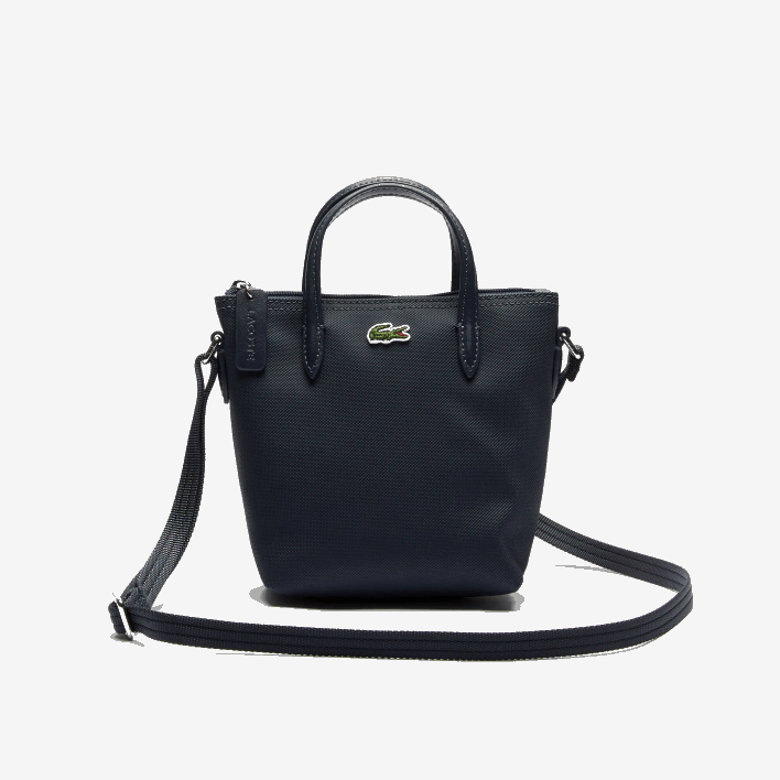 Lacoste L.12.12 Concept Petit Pique Coated Canvas Mini Zip Tote Bag 646T2819 Eclipse 141 Women