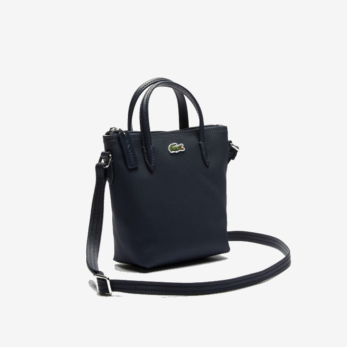 Lacoste L.12.12 Concept Petit Pique Coated Canvas Mini Zip Tote Bag 646T2819 Eclipse 141 Women
