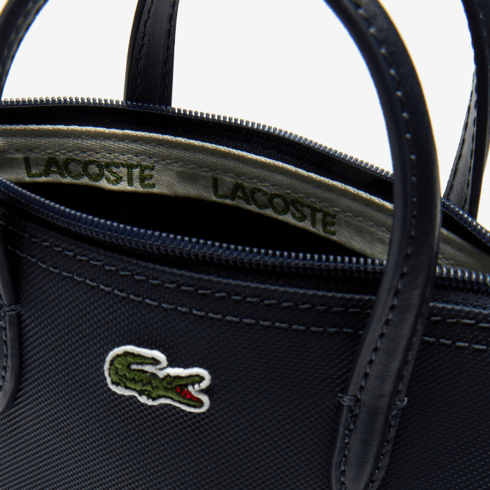 Lacoste L.12.12 Concept Petit Pique Coated Canvas Mini Zip Tote Bag 646T2819 Eclipse 141 Women