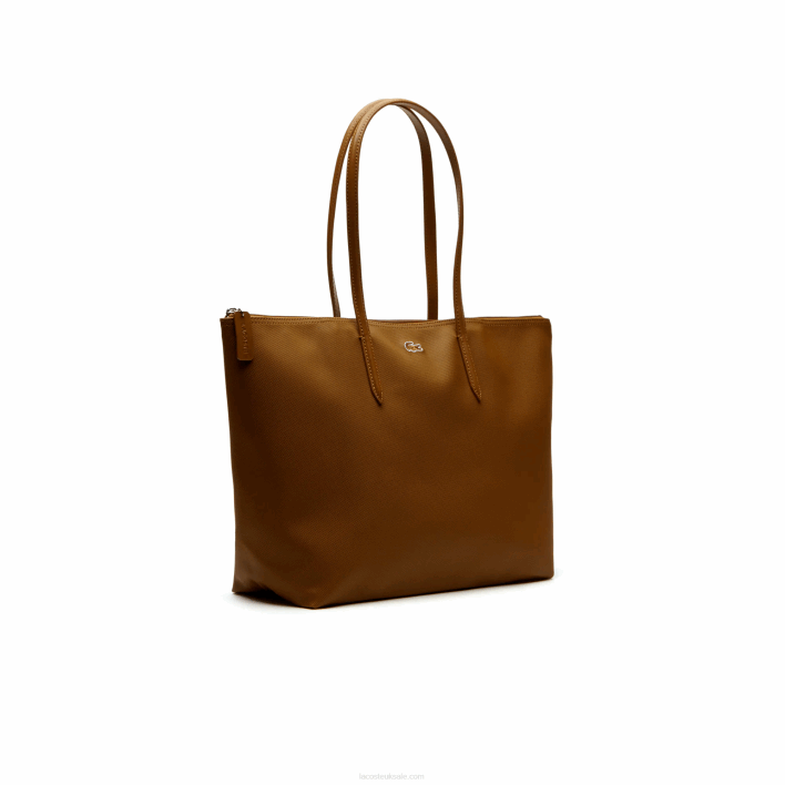 Lacoste L.12.12 Concept Zip Tote Bag 646T2768 Golden Brown 397 Women