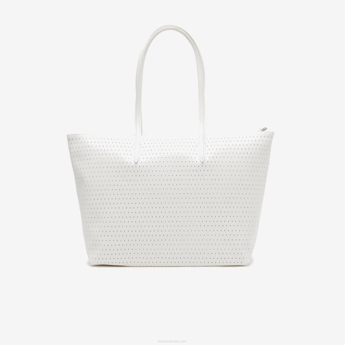 Lacoste L.12.12 Large Perforated Tote 646T2761 Farine A56 Women