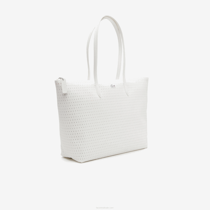Lacoste L.12.12 Large Perforated Tote 646T2761 Farine A56 Women