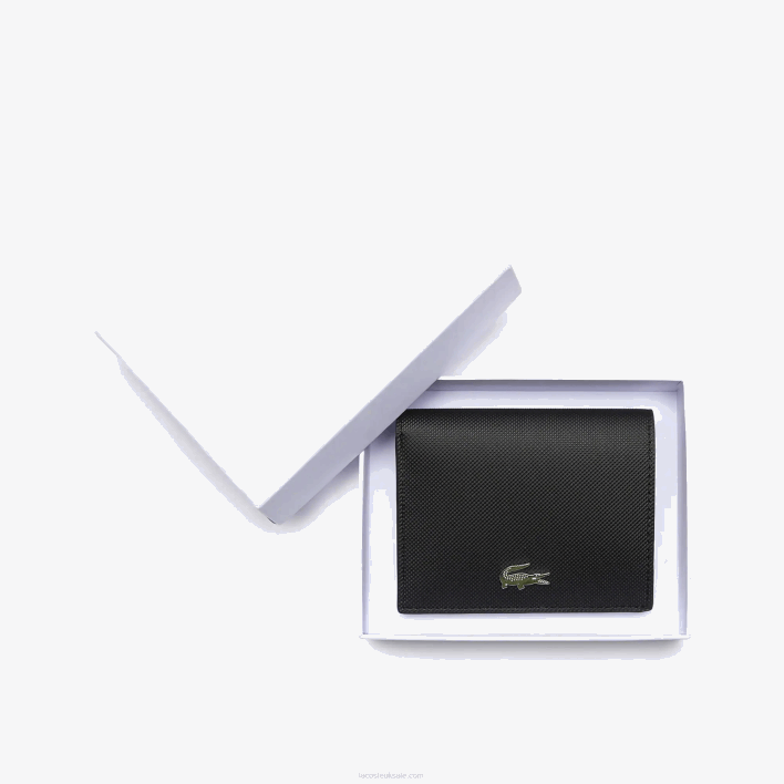 Lacoste Anna Small Snap Folding Wallet 646T2840 Noir Krema A91 Women