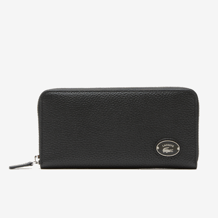 Lacoste Metal Plate Zip Wallet 646T2895 Black 000 Women