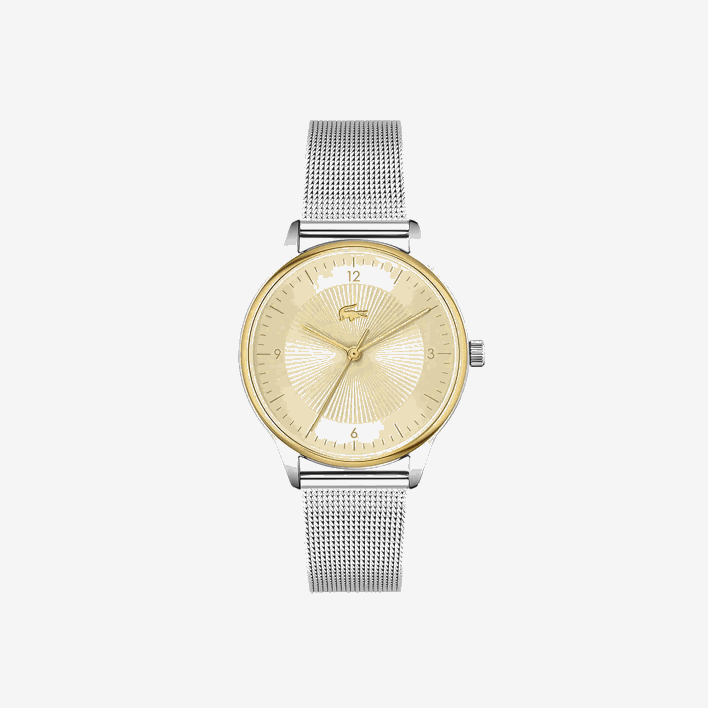 Lacoste Club 3 Hands Watch - Champagne With Stainless Steel Mesh 646T2922 Silver 000 Women