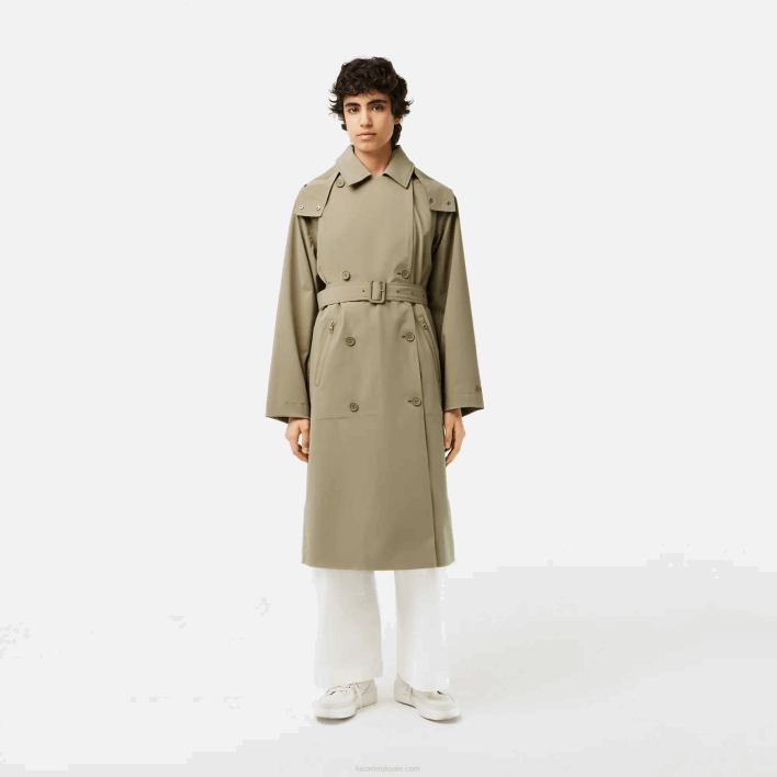 Lacoste Oversized Trench Coat 646T2434 Beige CB8 Women