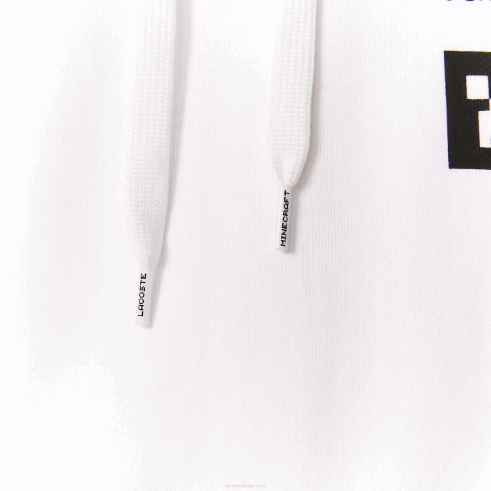 Lacoste LIVE x Minecraft Organic Fleece Hoodie Dress 646T2521 White 001 Women