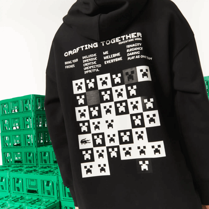 Lacoste LIVE x Minecraft Organic Fleece Hoodie Dress 646T2522 Black 031 Women