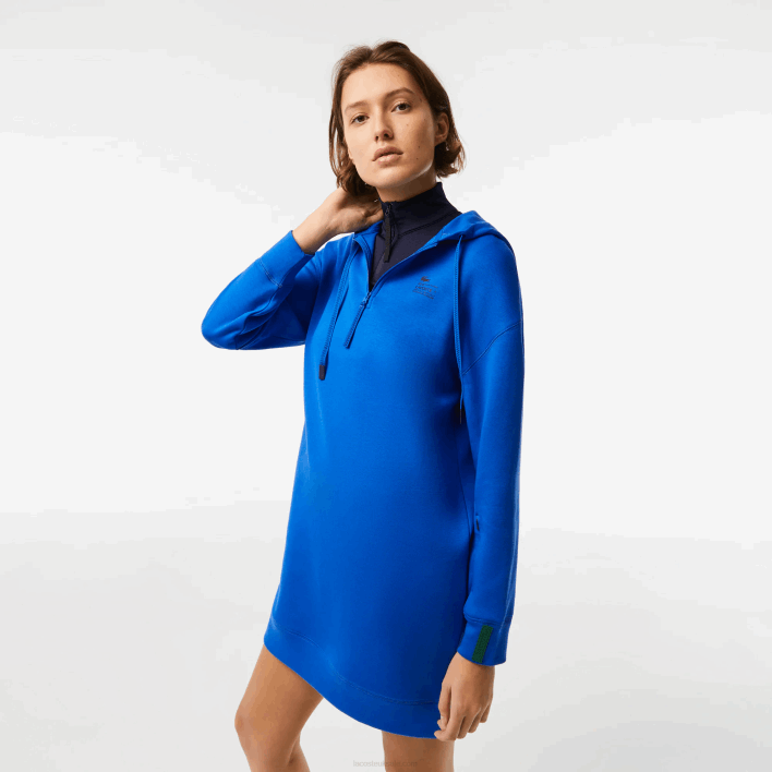 Lacoste Loose Fit Cotton Pique Dress 646T2473 Blue K1Q Women