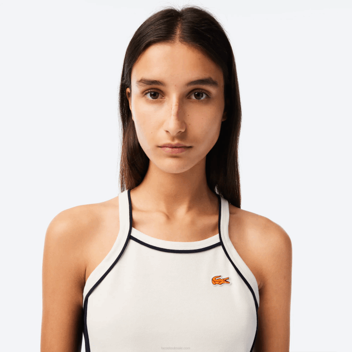 Lacoste Organic Cotton French Made Tennis Dress 646T2380 White 70V Women