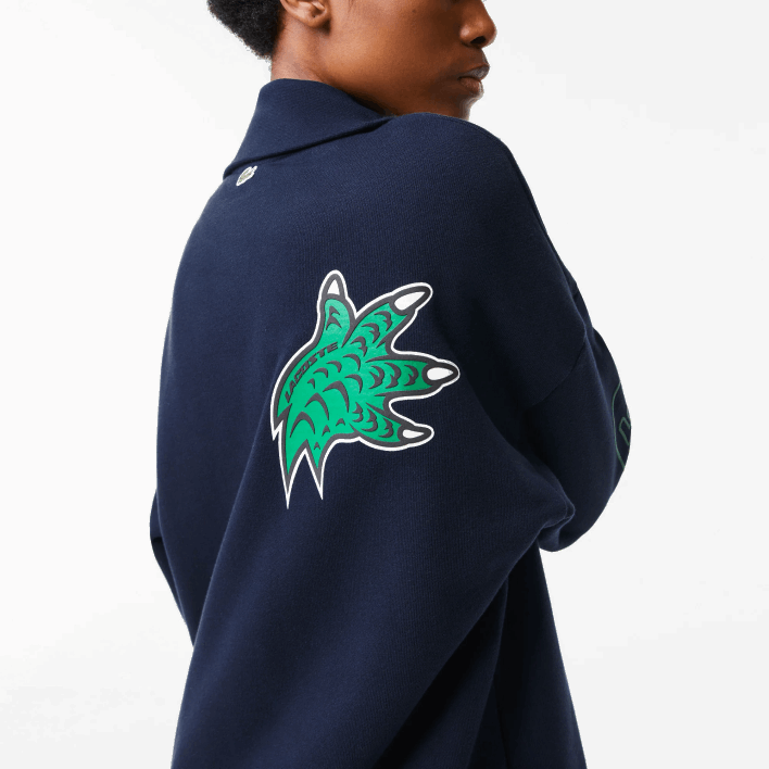 Lacoste Oversized Zip Neck Polo Dress 646T2492 Navy Blue 166 Women