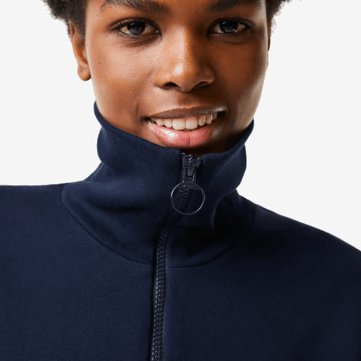 Lacoste Oversized Zip Neck Polo Dress 646T2492 Navy Blue 166 Women