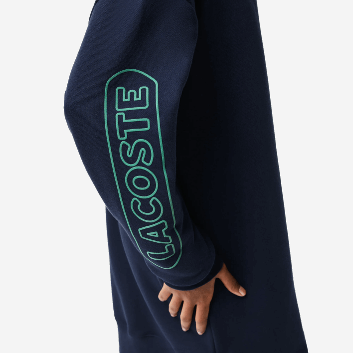 Lacoste Oversized Zip Neck Polo Dress 646T2492 Navy Blue 166 Women