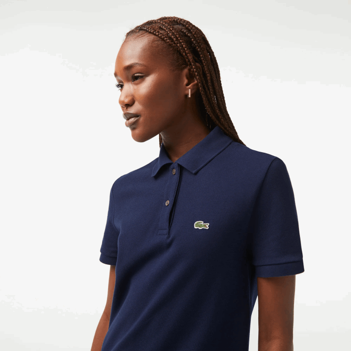 Lacoste Pique Knit Polo Dress 646T2361 Navy Blue 166 Women