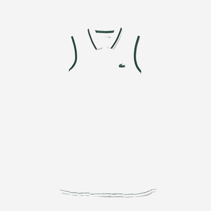 Lacoste SPORT Built-In Short Pleated Tennis Dress 646T2355 White Green PB4 Women