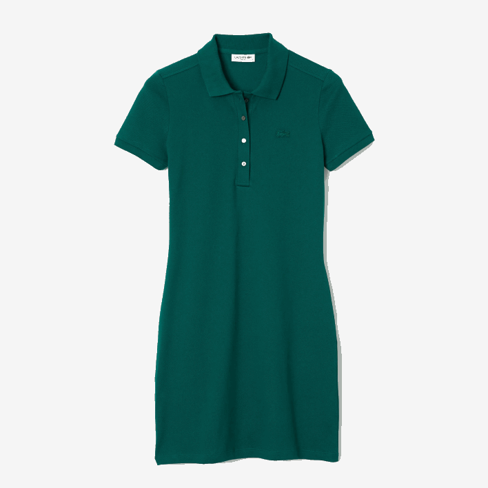 Lacoste Stretch Cotton Pique Polo Dress 646T2467 Green 3M2 Women