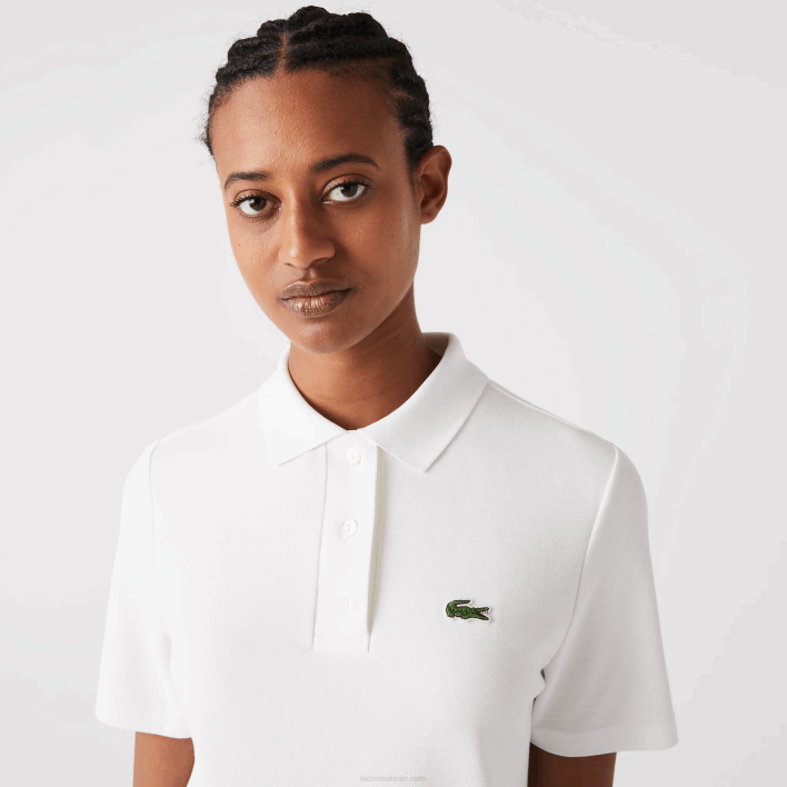 Lacoste Trumpet Sleeve Pique Polo Dress 646T2512 White 70V Women