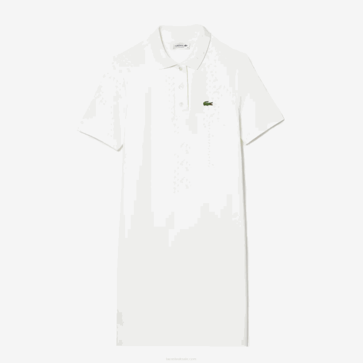 Lacoste Trumpet Sleeve Pique Polo Dress 646T2512 White 70V Women