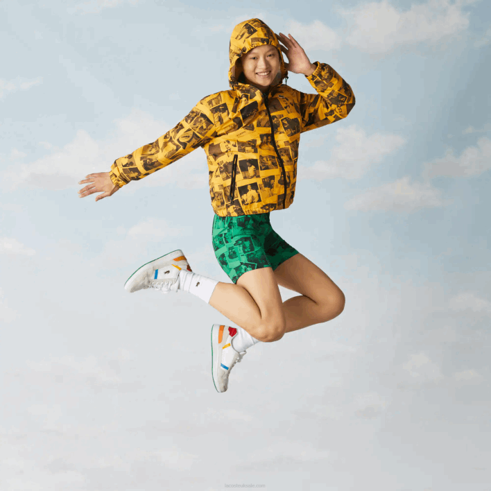 Lacoste LIVE Polaroid Collaboration Jacket 646T1303 Yellow Black 7KR Women