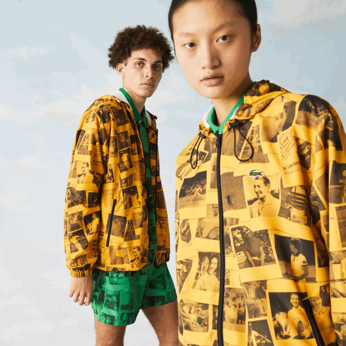 Lacoste LIVE Polaroid Collaboration Jacket 646T1303 Yellow Black 7KR Women