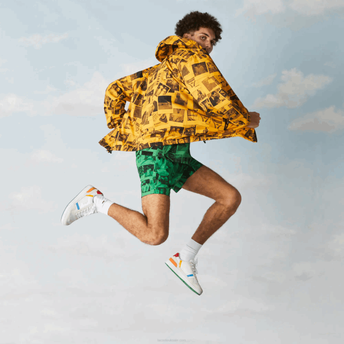 Lacoste LIVE Polaroid Collaboration Jacket 646T1303 Yellow Black 7KR Women